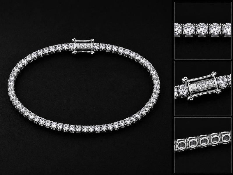 10K White Gold Lab-Grown VVS1 Diamond Tennis Bracelet 7.5 inch 2.57 CT – True Smith Jewelers