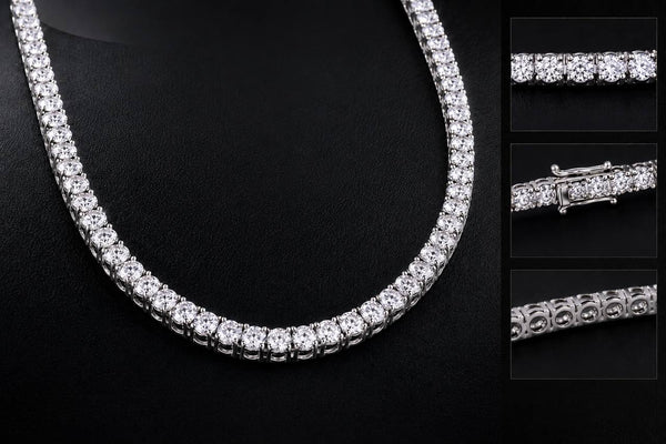 14K White Gold Lab-Grown VVS1 Diamond Tennis Chain 22 inch 35 CT – True Smith Jewelers