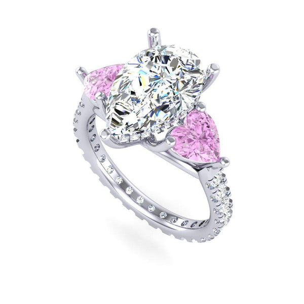Custom 14K White Gold Pear Shape VVS1 Lab Diamond Ring 4.05 CTW IGI Certified – True Smith Jewelers
