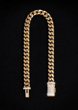 10K Gold Miami Cuban Link Bracelet Full Length Flat Lay 7mm Diamond Box Lock – True Smith Jewelers